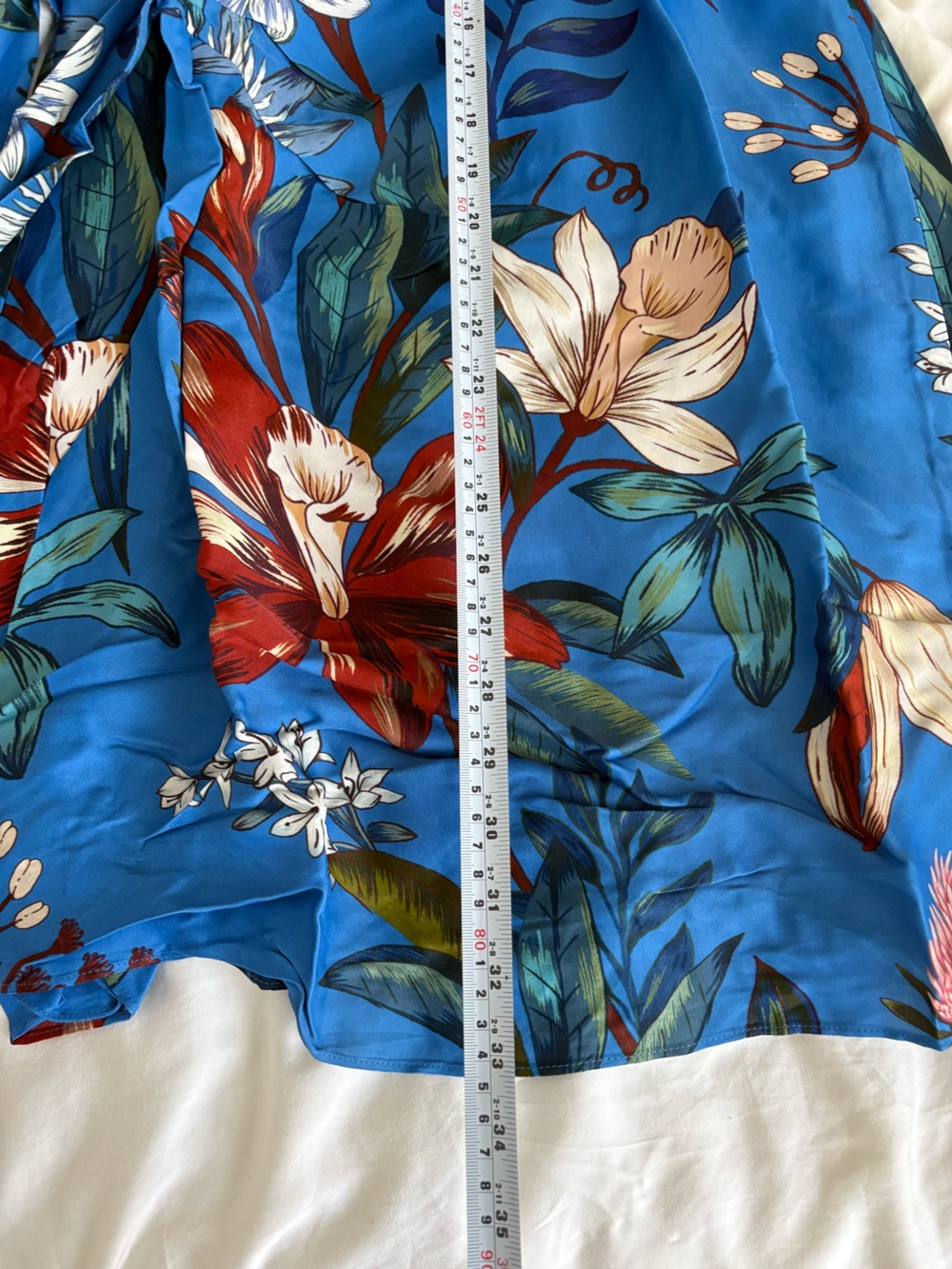 NWOT Farm Rio Blue Surreal Flowers Wrap Mini Dress M - Picture 12 of 16